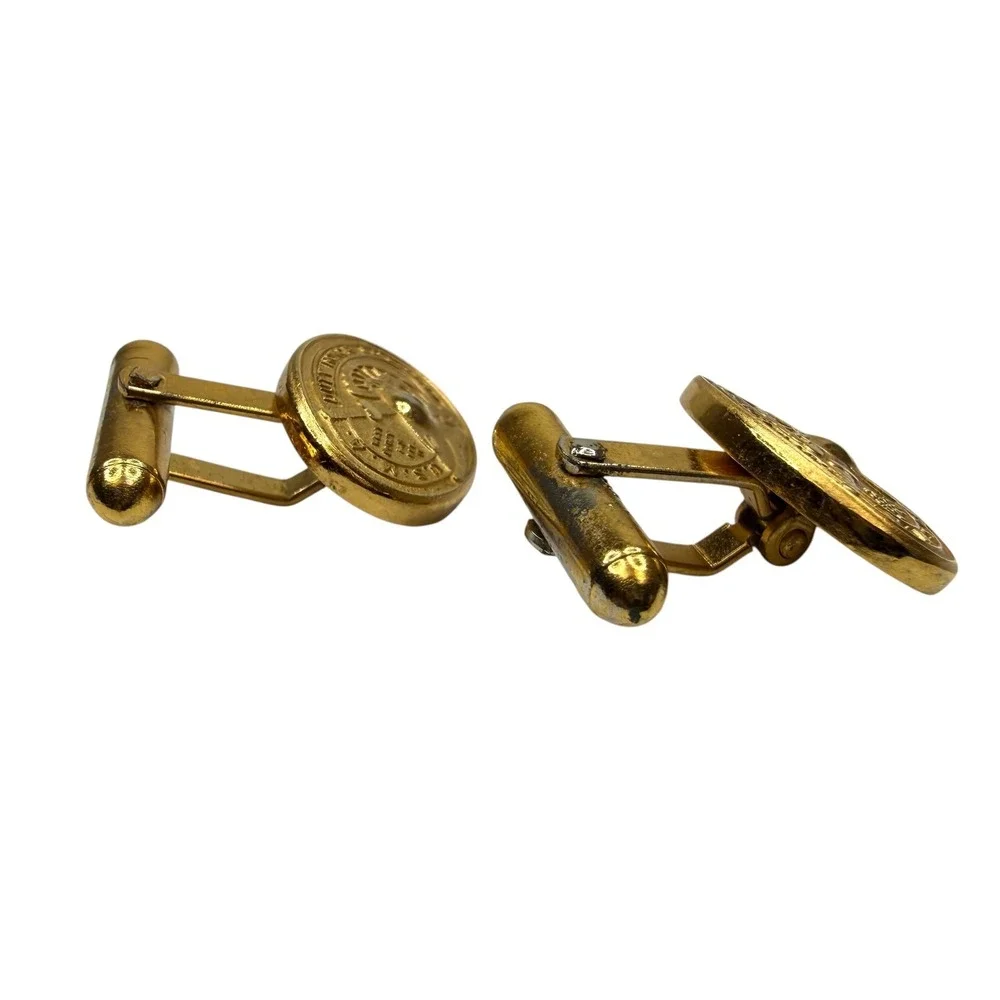 USMA West Point Duty Honor Country Gold Tone Cuff Links Militaria Military